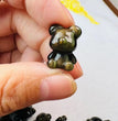 Mini Golden Sheen Obsidian No Face Bear Carvings Confetti Jewelry Charms