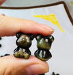 Mini Golden Sheen Obsidian No Face Bear Carvings Confetti Jewelry Charms