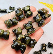 Mini Golden Sheen Obsidian No Face Bear Carvings Confetti Jewelry Charms