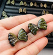 Mini Golden Sheen Obsidian Butterfly Wings Carvings Confetti Jewelry Charms