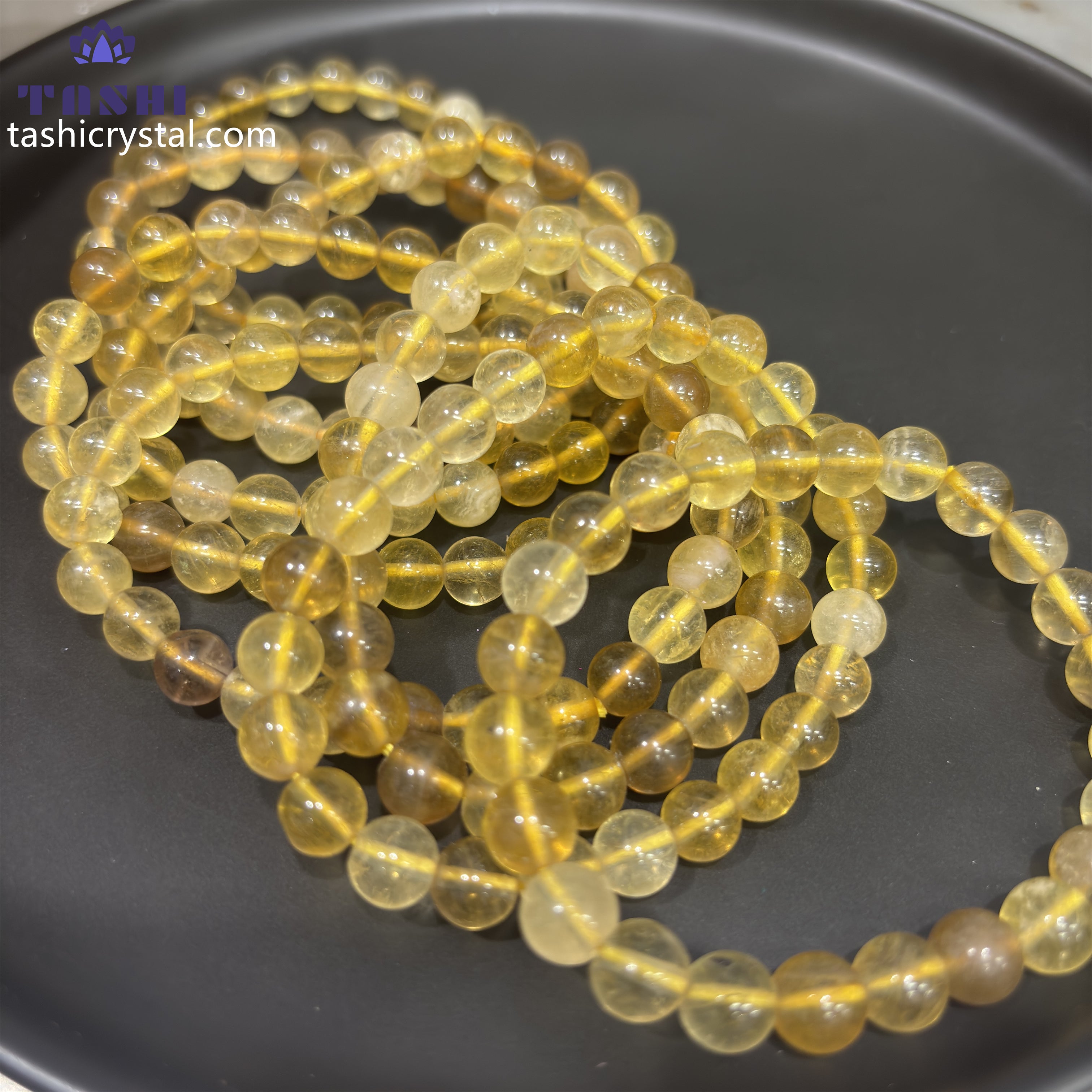 8mm Yellow Fluorite Bracelets Round Beaded Bracelets Stretch Beads