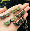 Mini Golden Sheen Obsidian Angel Wing Carvings Confetti Jewelry Charms