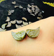 Mini Golden Sheen Obsidian Angel Wing Carvings Confetti Jewelry Charms