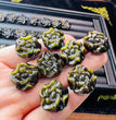 Mini Golden Sheen Obsidian Flower Carvings Confetti Jewelry Charms