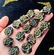 Mini Golden Sheen Obsidian Flower Carvings Confetti Jewelry Charms