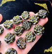 Mini Golden Sheen Obsidian Flower Carvings Confetti Jewelry Charms