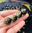 Mini Golden Sheen Obsidian Moon Sphere Carvings Confetti Jewelry Charms