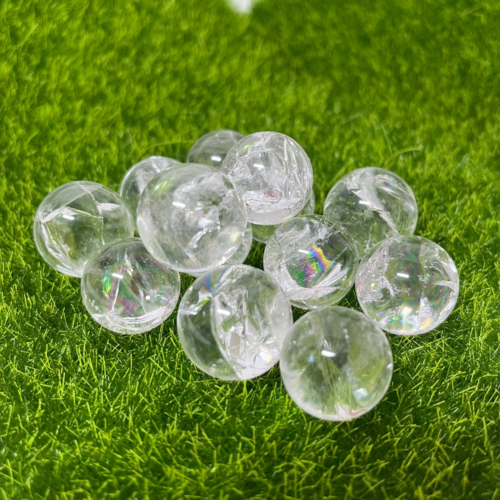 2CM High Quality Clear Quartz Spheres with Rainbow