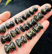 Mini Golden Sheen Obsidian Bow Tie Carvings Confetti Jewelry Charms