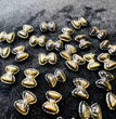 Mini Golden Sheen Obsidian Bow Tie Carvings Confetti Jewelry Charms