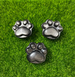 4CM Mini Silver Sheen Obsidian Cat Paw Pawprint Natural Strong Flash