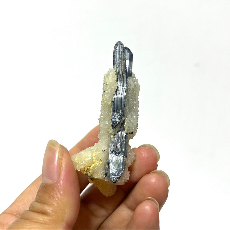 Natural Quartz Wrapped Stibnite Specimen