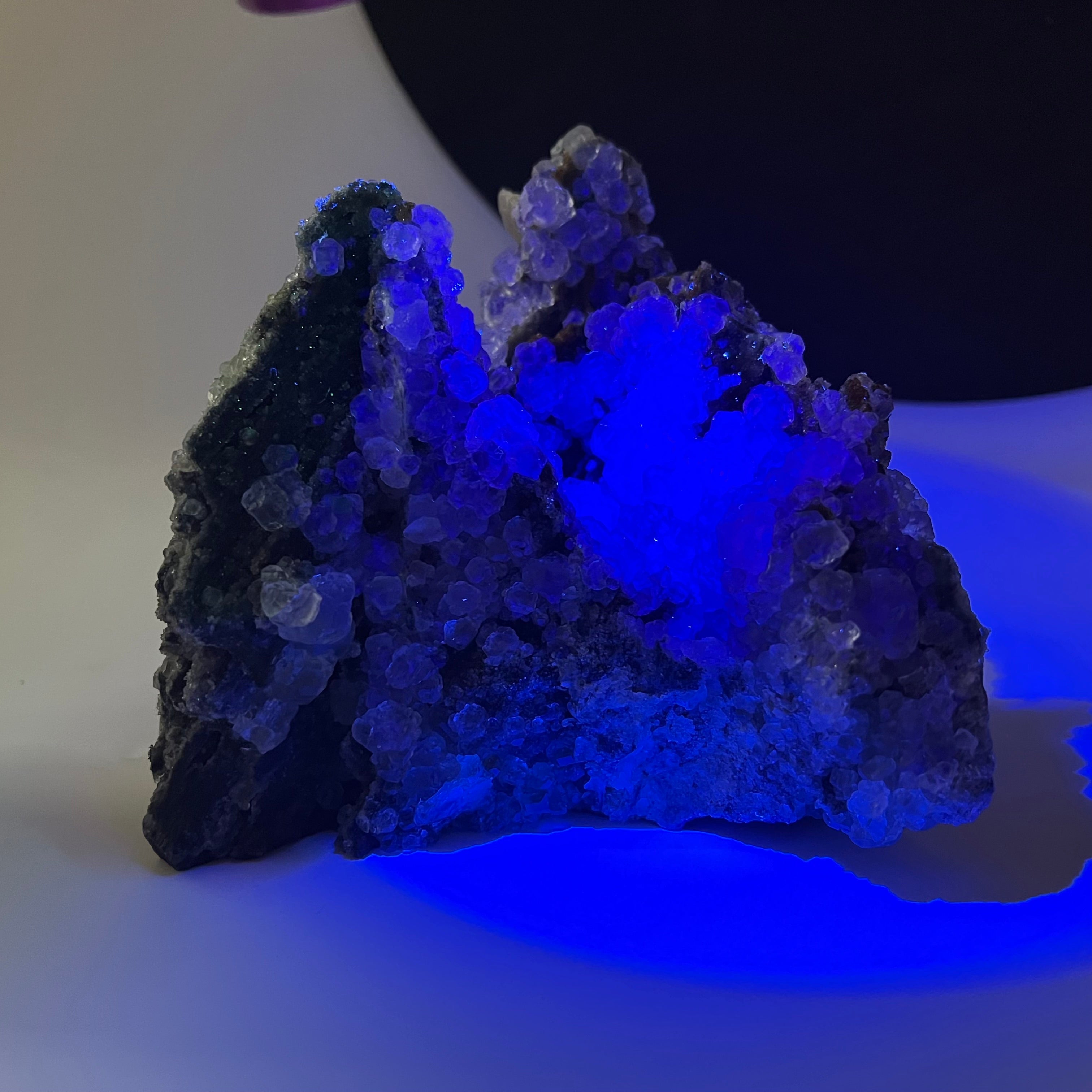 Natural UV Reactive Green Fluorite with Mangano Calcite on Sphalerite Specimen