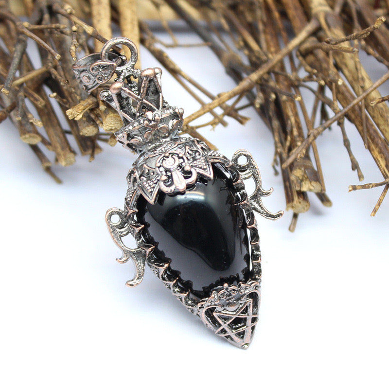 Antique Copper Crystal Vase Pendant Pendulum