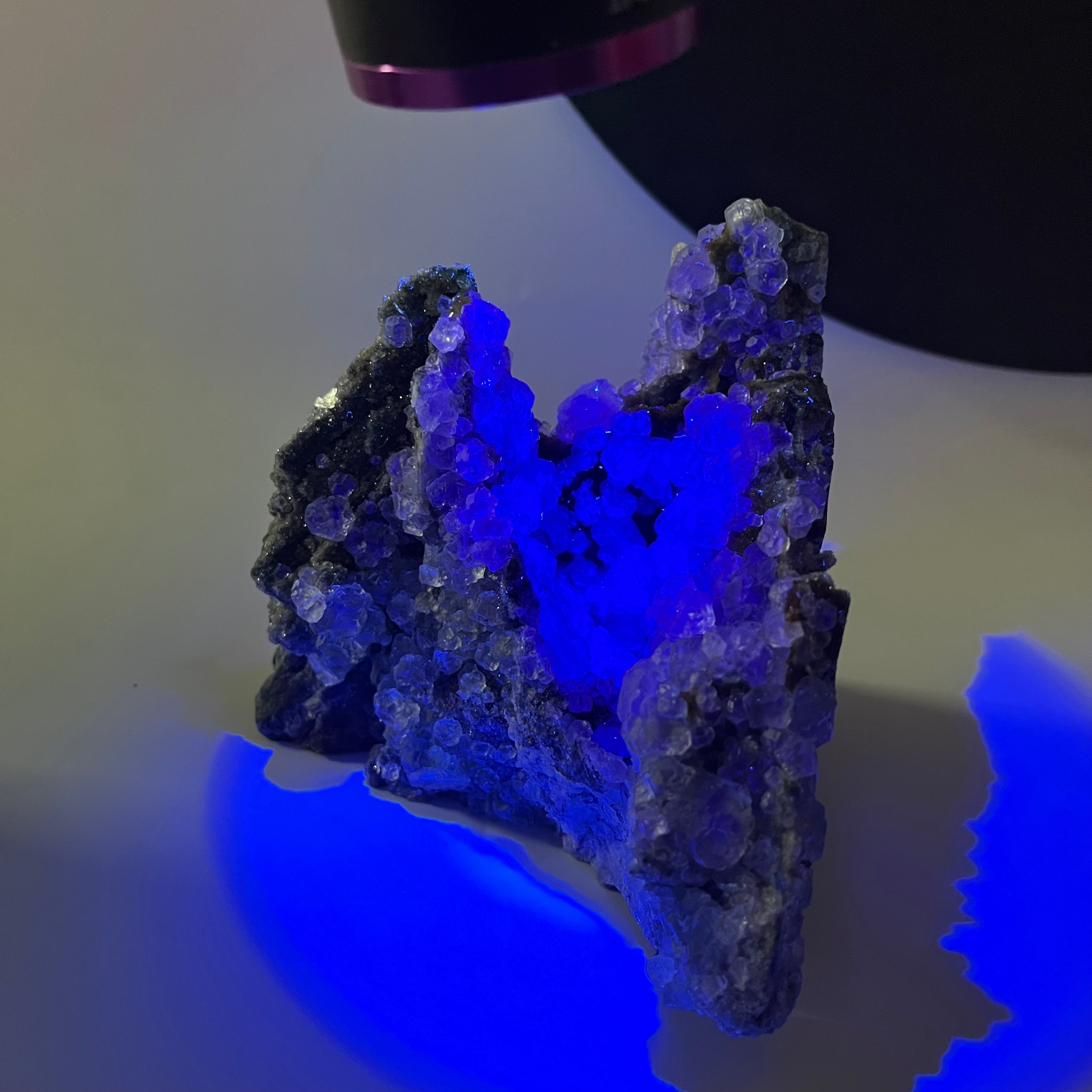 Natural UV Reactive Green Fluorite with Mangano Calcite on Sphalerite Specimen