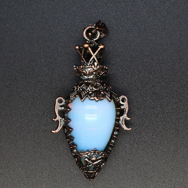 Antique Copper Crystal Vase Pendant Pendulum