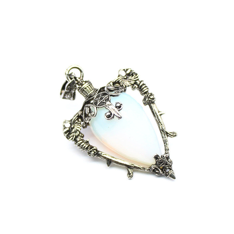 Antique Silver Crystal Vase Pendant Pendulum