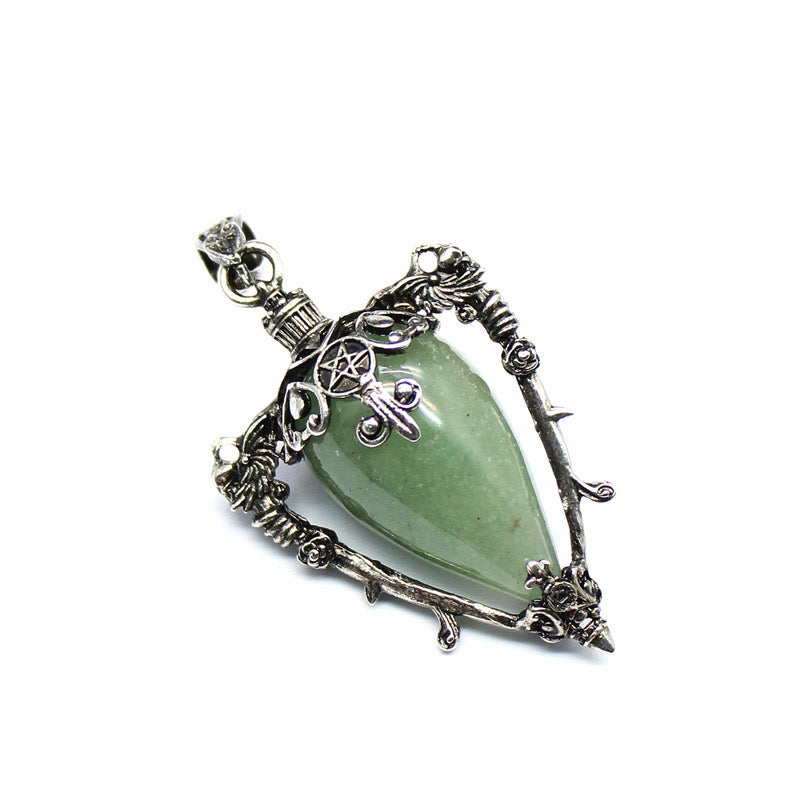 Antique Silver Crystal Vase Pendant Pendulum