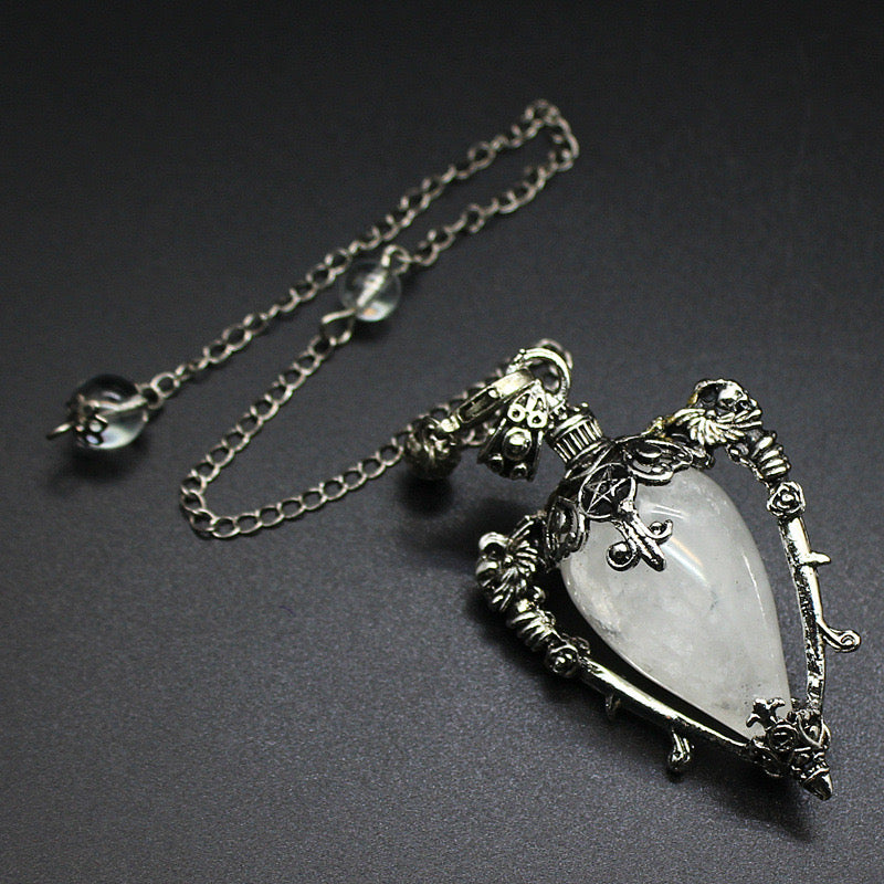 Antique Silver Crystal Vase Pendant Pendulum