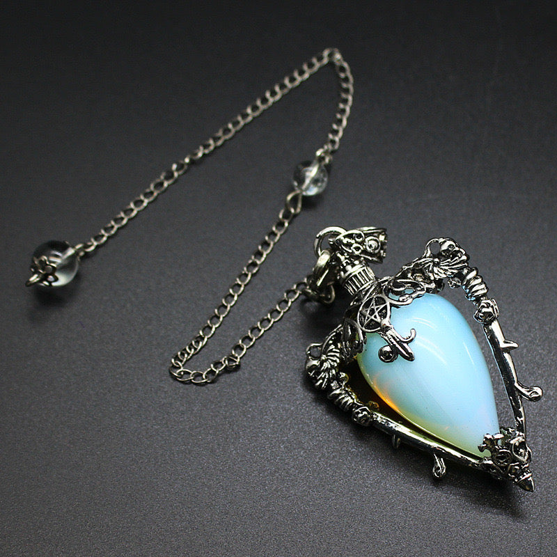 Antique Silver Crystal Vase Pendant Pendulum