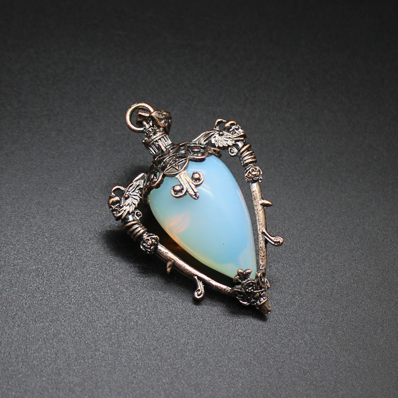 Antique Copper Crystal Vase Pendant Pendulum