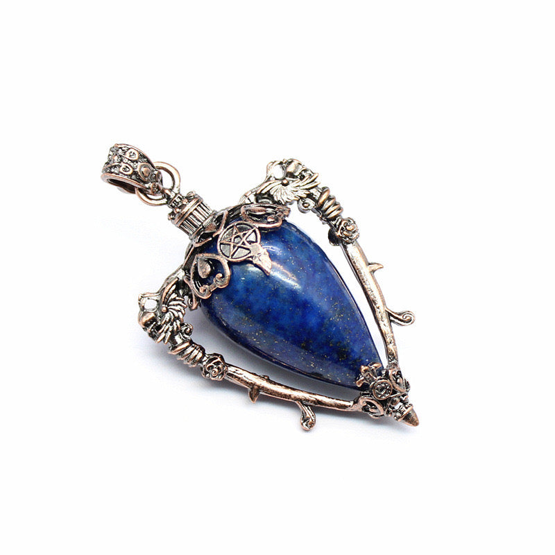 Antique Copper Crystal Vase Pendant Pendulum