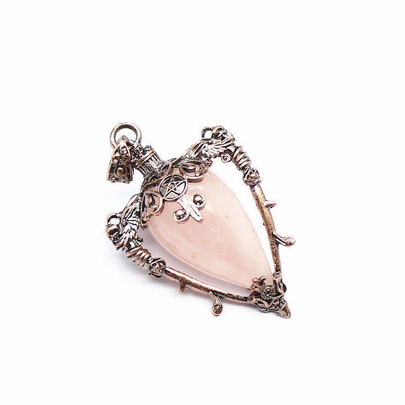 Antique Copper Crystal Vase Pendant Pendulum