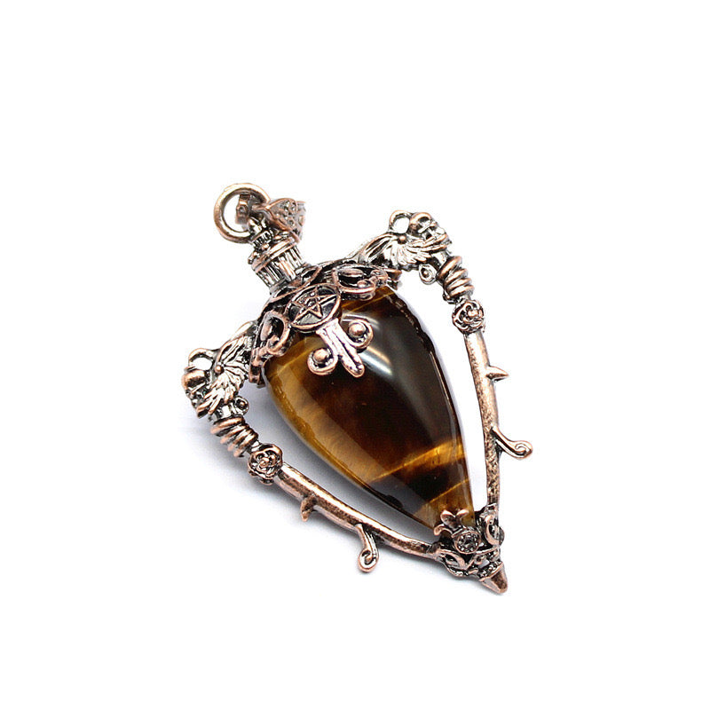 Antique Copper Crystal Vase Pendant Pendulum