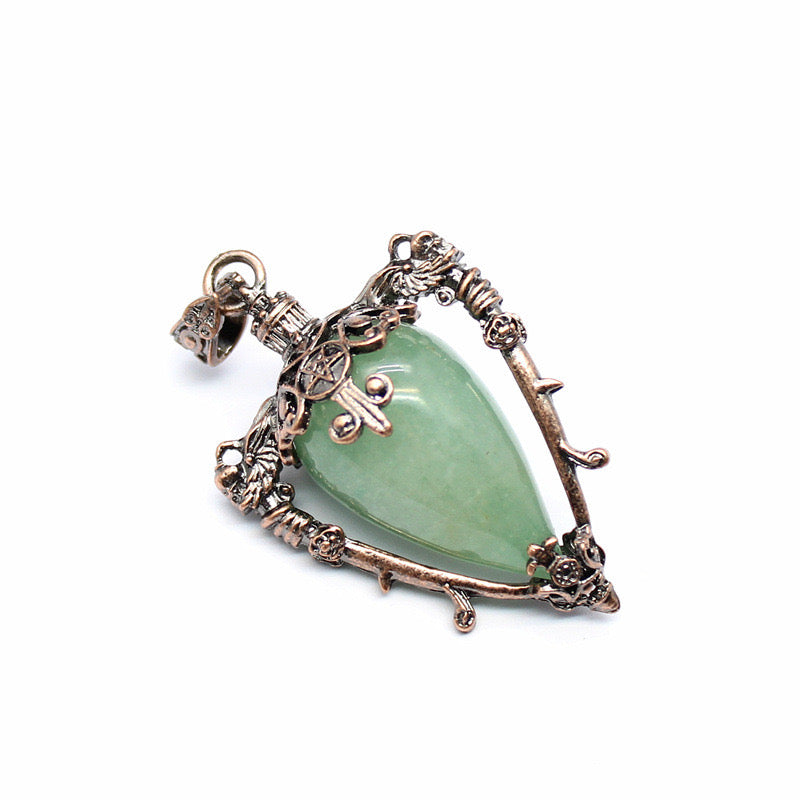 Antique Copper Crystal Vase Pendant Pendulum