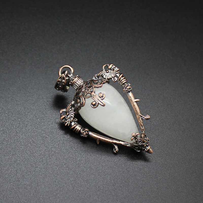 Antique Copper Crystal Vase Pendant Pendulum