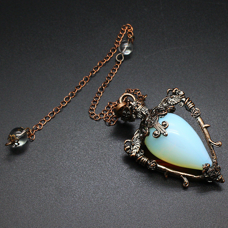 Antique Copper Crystal Vase Pendant Pendulum