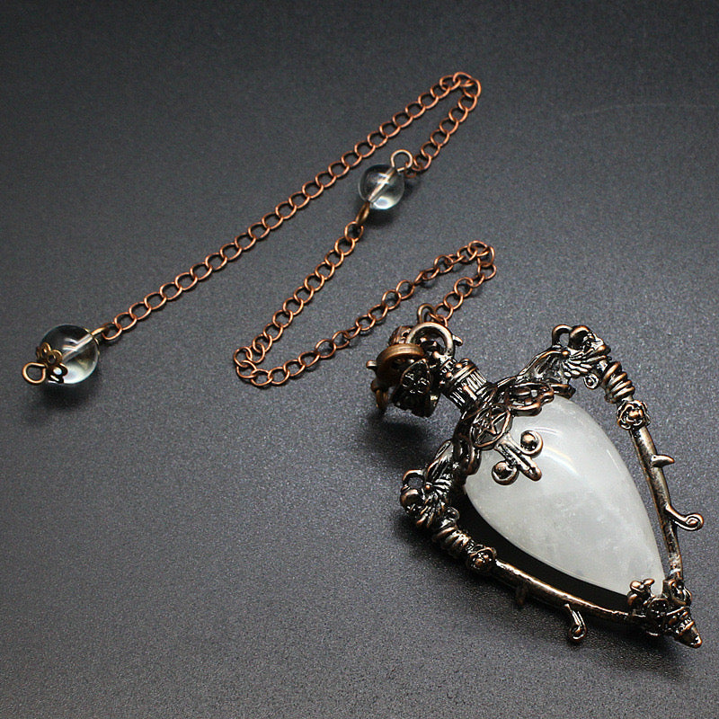 Antique Copper Crystal Vase Pendant Pendulum