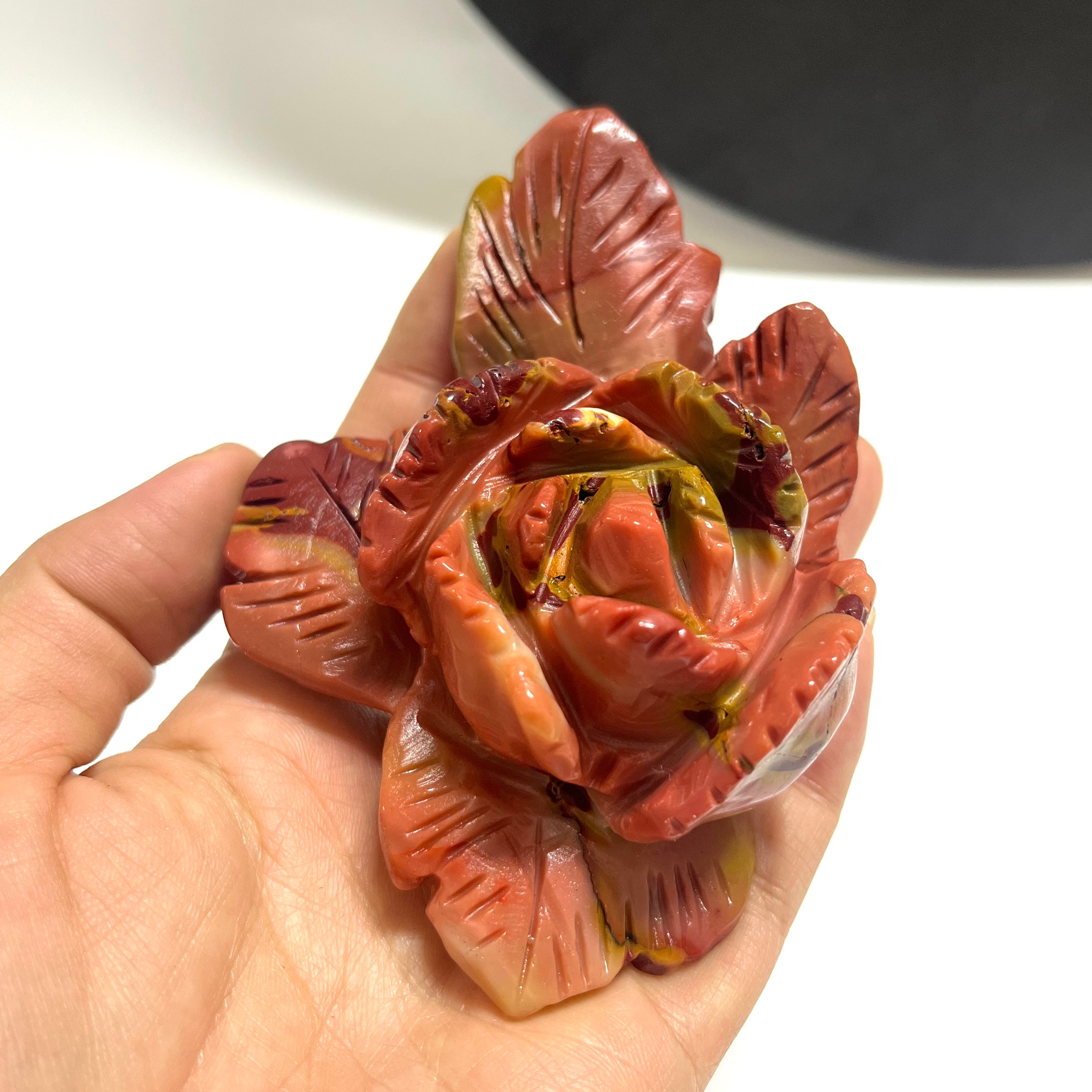 Mookite Hand Carved Flower Carving