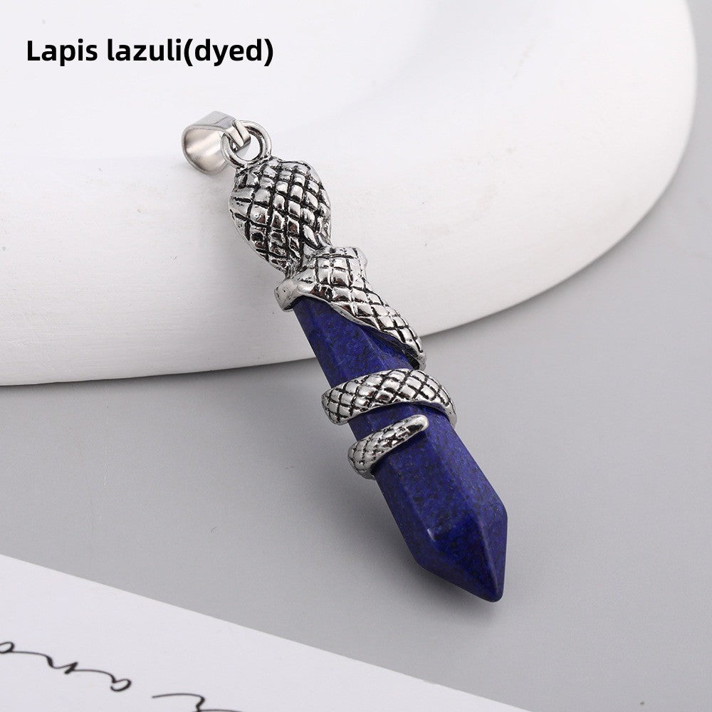 Snake Wrapped Crystal Point Pendant Pendulum Wholesale