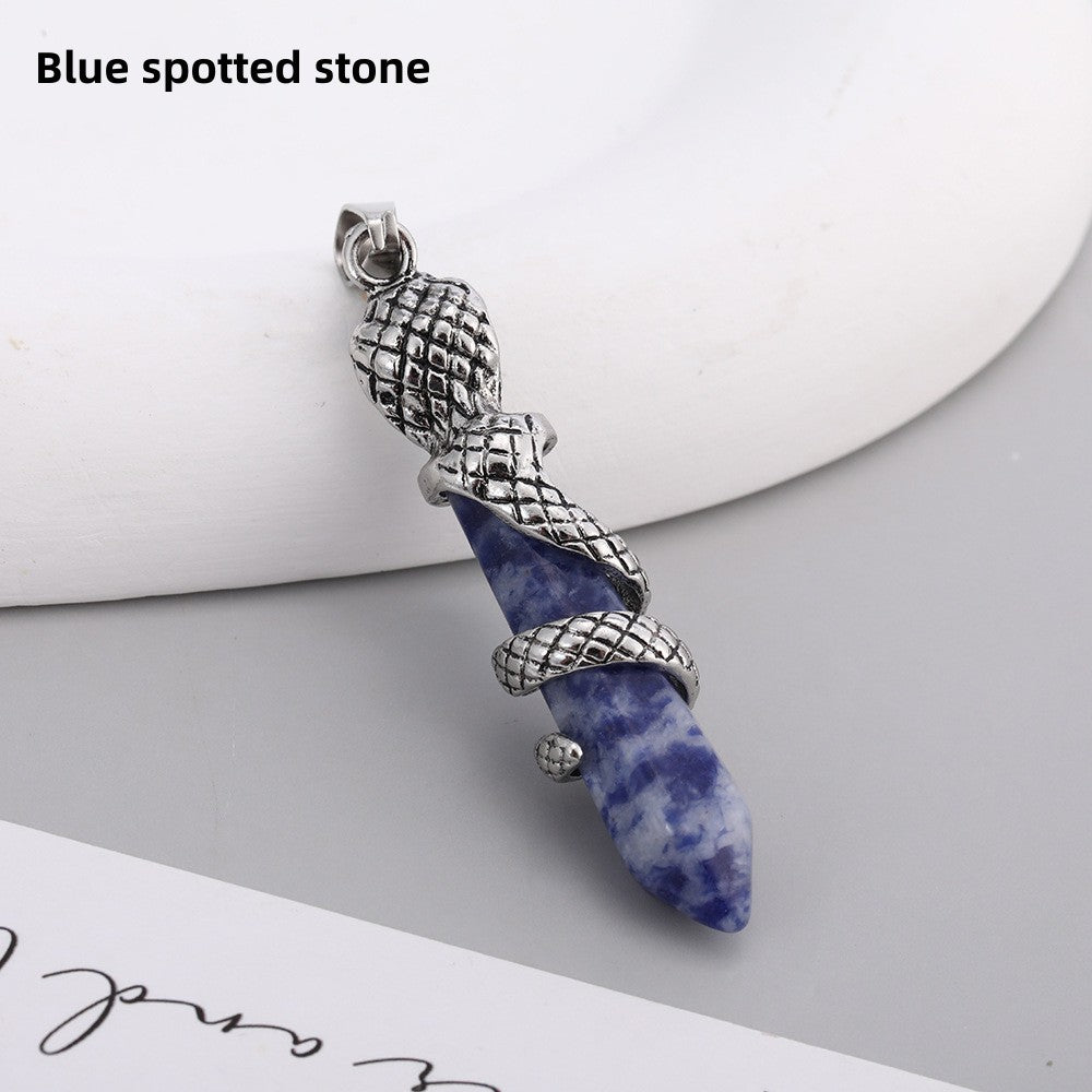 Snake Wrapped Crystal Point Pendant Pendulum Wholesale