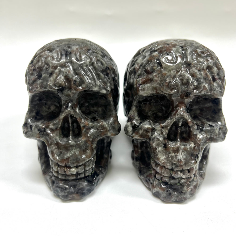 Natural Yooperlite Carved Skull Strong UV Reaction