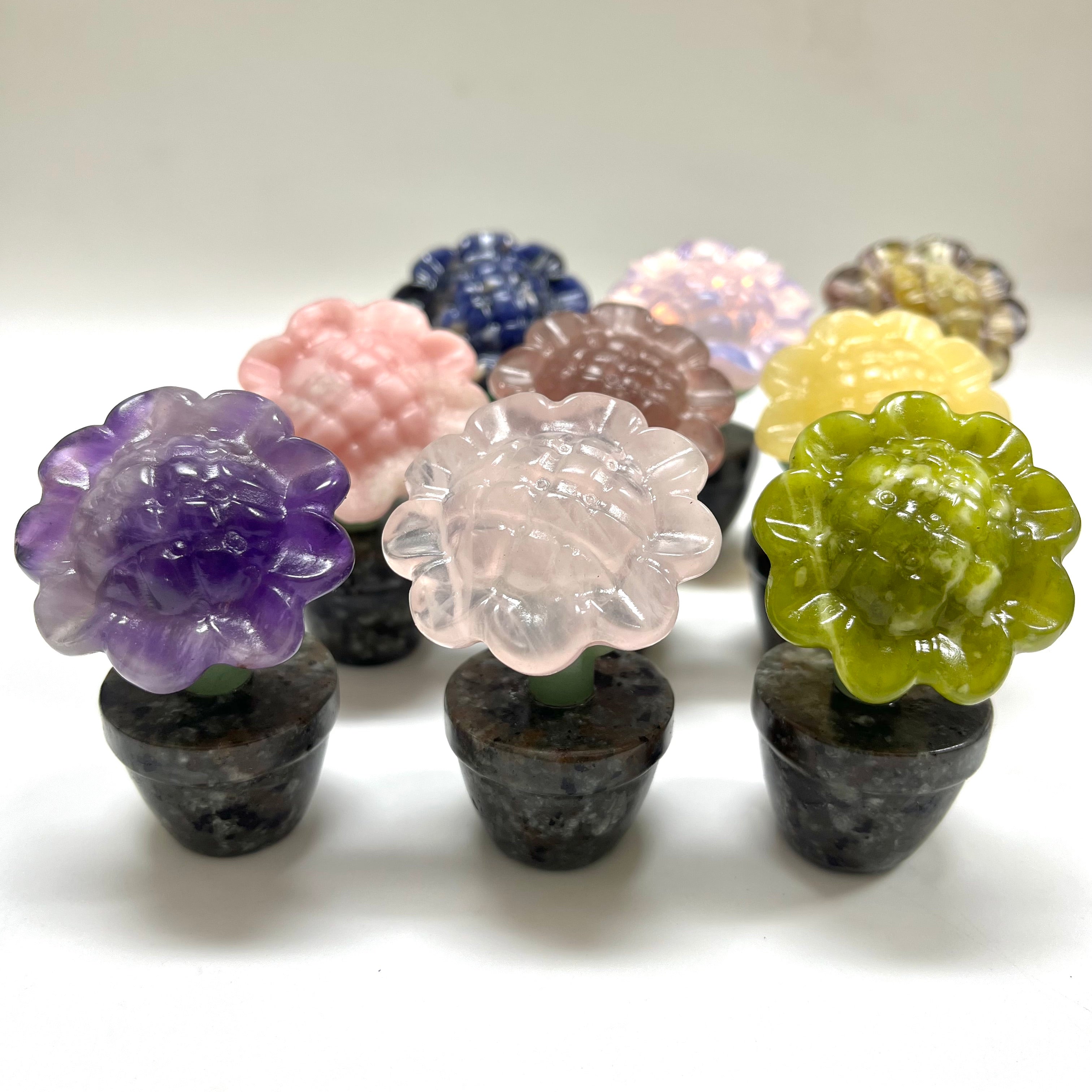 7CM Natural Stone Sunflower Carving