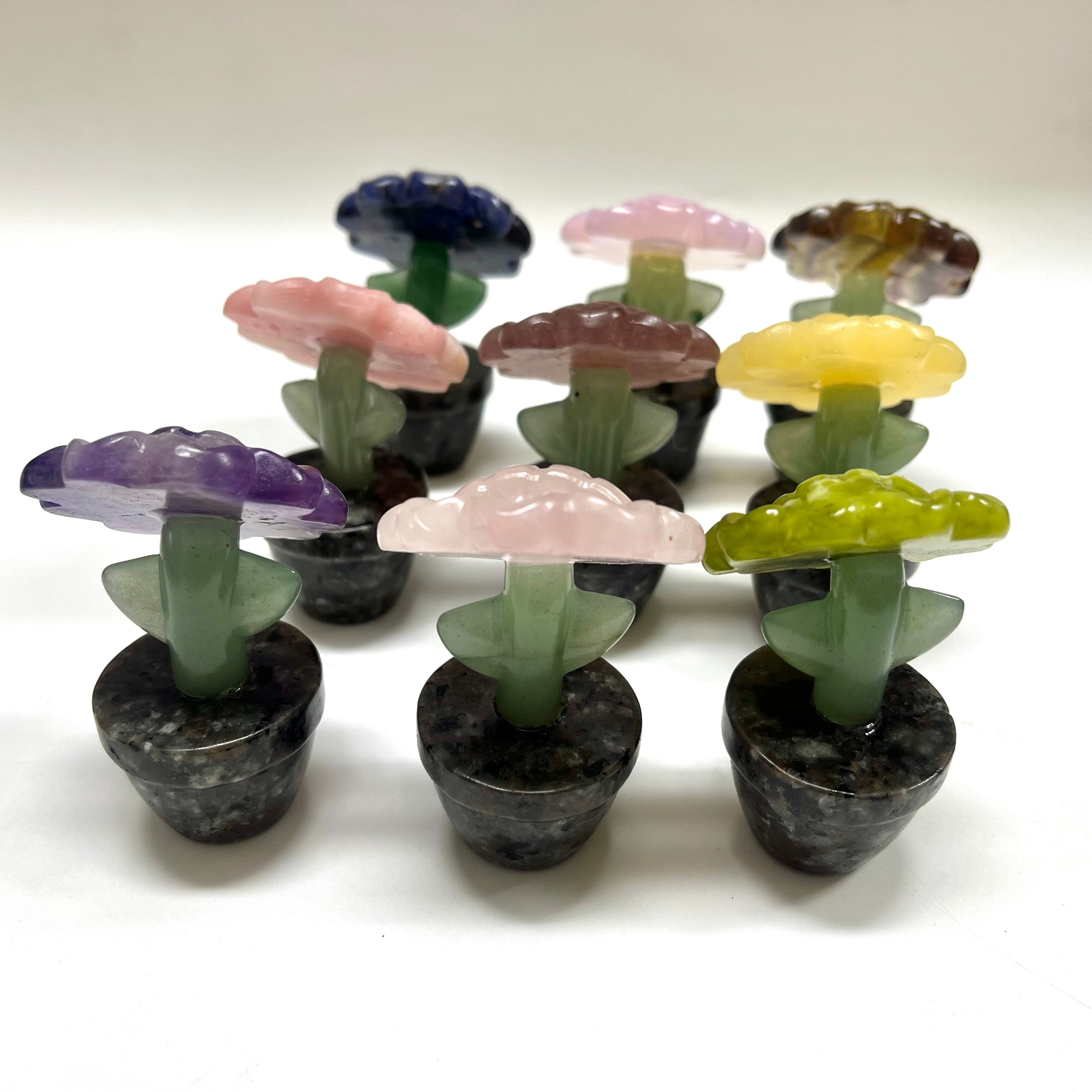 7CM Natural Stone Sunflower Carving