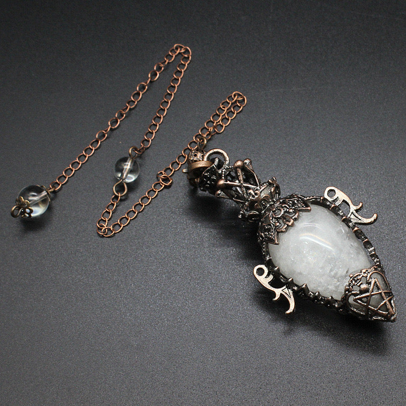 Antique Copper Crystal Vase Pendant Pendulum