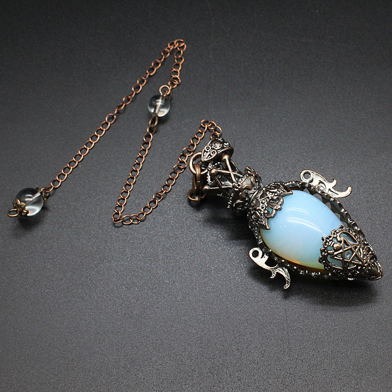 Antique Copper Crystal Vase Pendant Pendulum