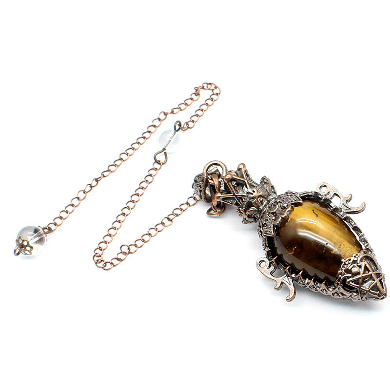 Antique Copper Crystal Vase Pendant Pendulum