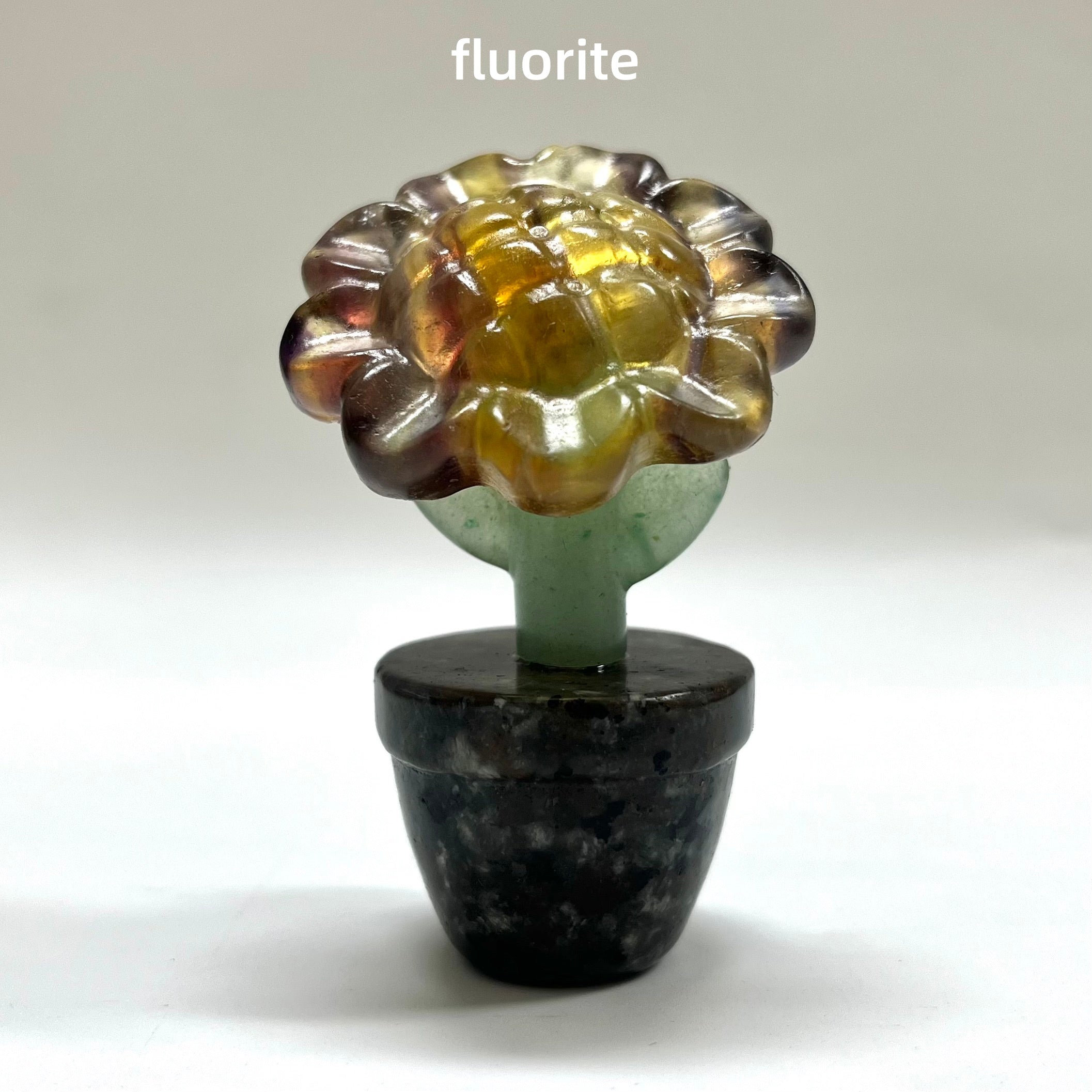 7CM Natural Stone Sunflower Carving