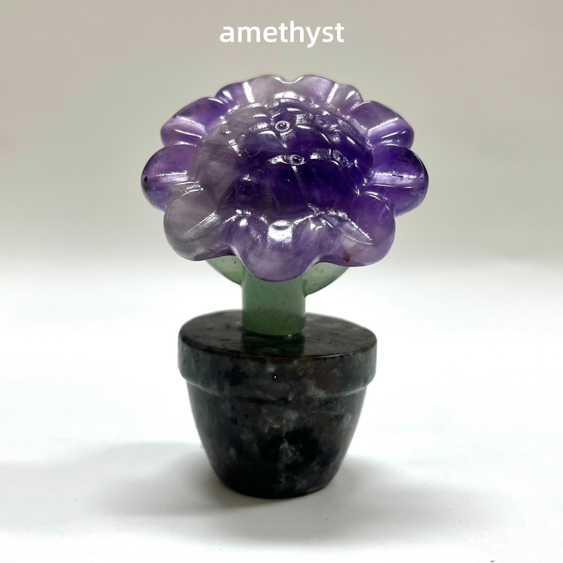 7CM Natural Stone Sunflower Carving