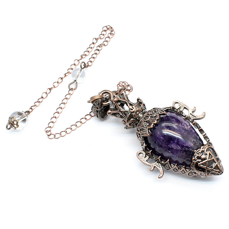 Antique Copper Crystal Vase Pendant Pendulum