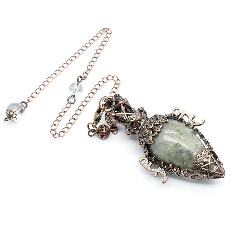 Antique Copper Crystal Vase Pendant Pendulum