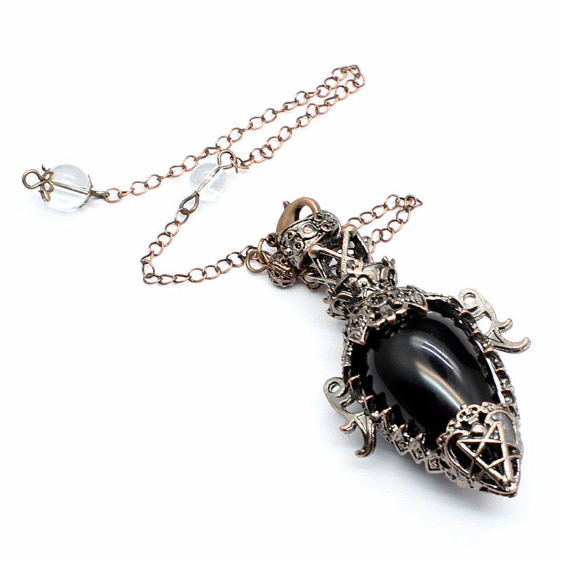 Antique Copper Crystal Vase Pendant Pendulum