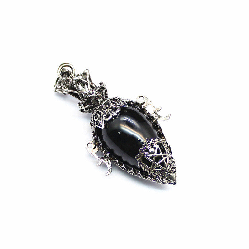 Antique Silver Crystal Vase Pendant Pendulum