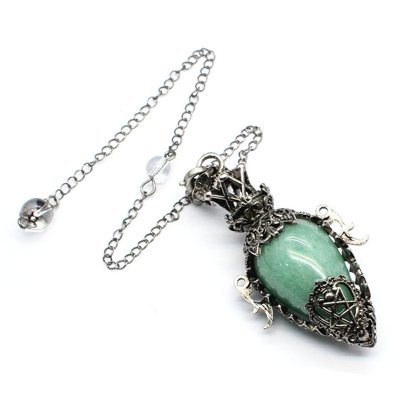 Antique Silver Crystal Vase Pendant Pendulum