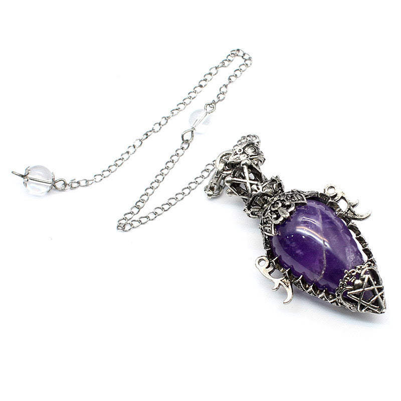 Antique Silver Crystal Vase Pendant Pendulum