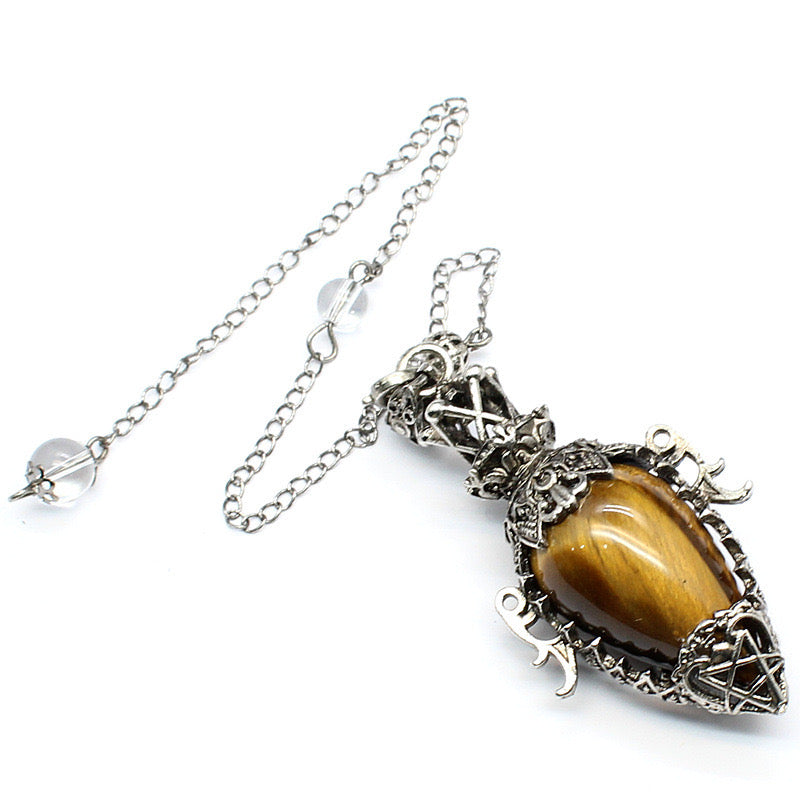 Antique Silver Crystal Vase Pendant Pendulum